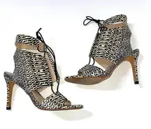 Loeffler Randall Scarlett Heels Lace Up Sandal Size 7.5