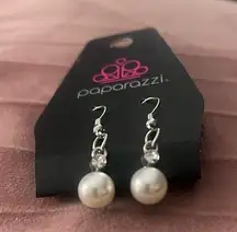 Pearl and crystal dangle earrings