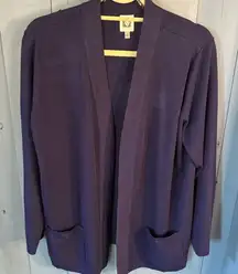 Anne Klein Navy Blue Open Cardigan | Size Large