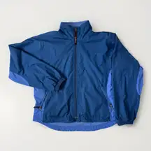 LL Bean Jacket Womens Size Medium Blue Fleece Windbreaker Zip Up Long Sleeve