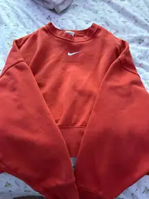 orange boxy cropped Nike crew