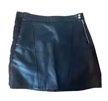 ZARA black faux leather and lace mini skirt XS