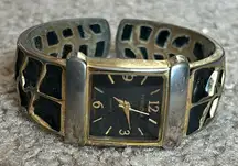Persona women’s vintage black/gold retro bangle bracelet‎ watch one size expands