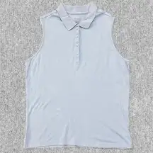 XL minimalist cottage sleeveless button up polo