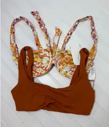 NWT L Space Lizzie & CAMELLIA Underwire Floral Bikini Top Bundle of 2 Size S
