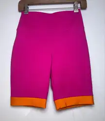 Staud NEW Vibrant Pink and Orange Women's Stretch Shorts Size Small