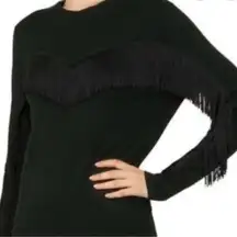 Ted Baker London Aniebal Fringe Trim Sweater Black $209 Size 3 / US 8/10