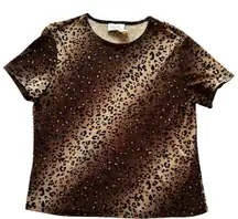 Vintage Kathie  Cheetah Print Top