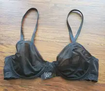 Calvin Klein Women's Black Chic Feminine Floral Mesh Sheer Unlined Bra Size 34B