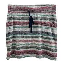 Market & Spruce Striped Super Soft Comfortable Bodycon Mini Skirt Coverup Large