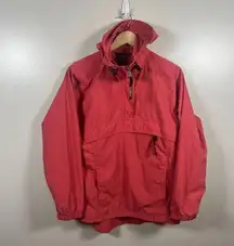 L.L. Bean Anorak Jacket Womens Size Medium Pink Nylon Outdoor Hiking Hooded