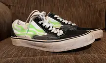 Neon Flame Vans Green Old Skool