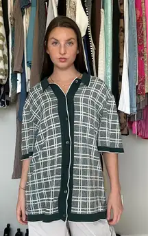Abercrombie & Fitch Plaid Knit Button-Up Shirt