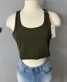 Quince Ultra Form Scoop Neck Longline Bra, Smokey Olive, L