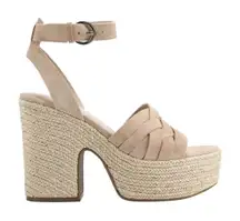 Woman's Heels Marc Fisher LTD Oaten Espadrille Platform Sandal Natural Size 10M