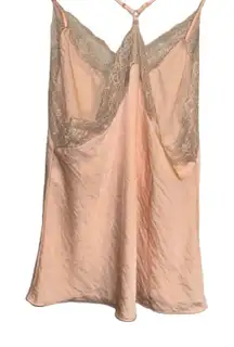 Elegant Lace Trim Pajama Set in Peach