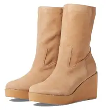 Tan Suede Comet Platform Wedge Boots