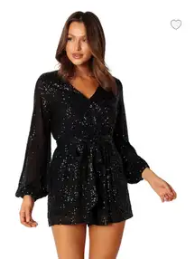 NWT Black Sequin Long Sleeve Romper