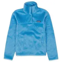 Patagonia re-tool Polartec Fleece Pullover Snap-T Jacket Womens size M Blue