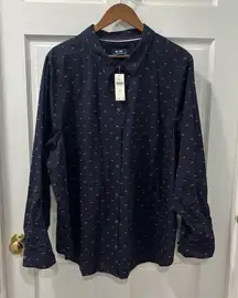 Maeve By Anthropologie Women’s Long Sleeve Button Down Size 24W Navy Dot NWT