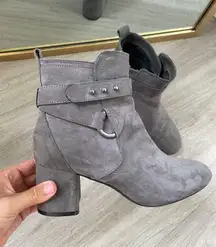 Gray Suede Booties