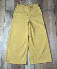 Point Sur Wide Leg Crop Pants Mustard Yellow Casual Workwear Size 27