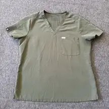 FIGS Catarina Scrub Top Shirt Olive Green Size Large Medical Uniform PO3075