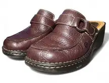 Born Brown Pebbled Leather Clogs Slip-On Comfort Shoes Women’s Size 9