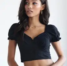 Princess Polly  ABE CROP TOP BLACK