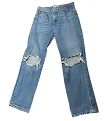 Levi's 501 Original Fit Straight Leg Jeans Distressed Blue Size 28