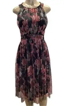 Candalite Sleeveless Floral Print Dress with Back Zipper New With Tags