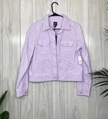 NEW Gap Cropped Vintage Icon Corduroy Jacket in Lilac size M Medium NWT