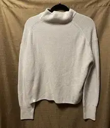 Lululemon Merino Wool Blend Ribbed Turtleneck Sweater Size 6 White Opal