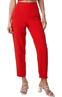 Sugar Lips Valentines High Waisted Skinny Cropped Pants XS Red Bold Career Work