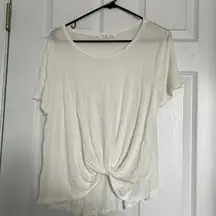 White t-shirt with knotted front