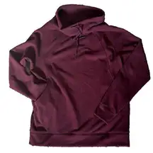 Mono B Cowl Neck Fleece Sweatshirt Maroon Color Small - VGEUC