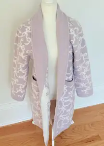 Cupcakes & Cashmere Sleepwear Luxe Robe Sweater Cardigan Lavender Bows Medium