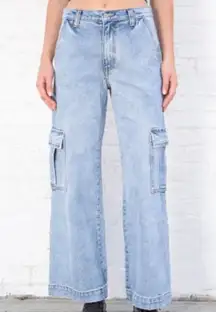 brandy melville J galt jeans womens Small Blue Tatum Wide Leg Cargo pants Y2K