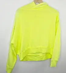 SO  Lounge Life Neon Yellow Long Sleeve Pullover Hoodie Junior's Size Small S