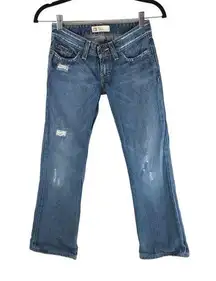 BKE Womens Jeans Star 18 Distressed Boot Cut Low Rise 24 HEMMED