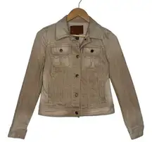 Ralph Lauren Lauren  Jean Jacket Womens XS Denim Western Boho Metal Button Tan