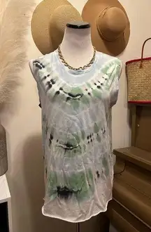 Raquel Allegra Cotton Musle Tank Minty Tye Dye Size 2/Large