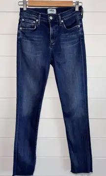 AGOLDE Sophie High Rise Raw Hem Crop Skinny Denim‎ Jean Size 25 Style A018-3005.