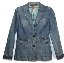 TOMMY BAHAMA Denim Size 4 Cotton Blend Jacket 2 Butoons Pockets