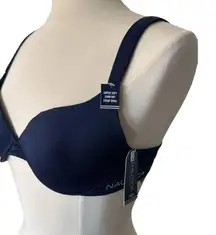 Nautica Underwire Padded Bra 36C Navy Blue NWT‎ Adjustable Straps