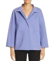 Lafayette 148  New York Susanne Patch Pocket Zip Up Jacket in Bluebird SMALL