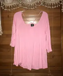 NWOT $40 Bobeau Strappy Back 3/4 Sleeve Pink Top S