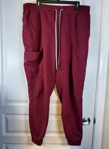 Fabletics Maroon Scrub Joggers Doctor Pharmacist Nurse Surgeon Size XXL/1X GUC