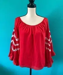 ⭐️ VaVa by joy Han off the shoulder red top in size xs