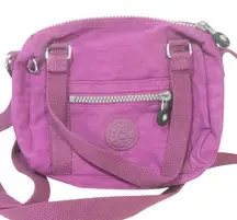Kipling Nylon Purple Crossbody Bag with Adjustable Strap Handbag